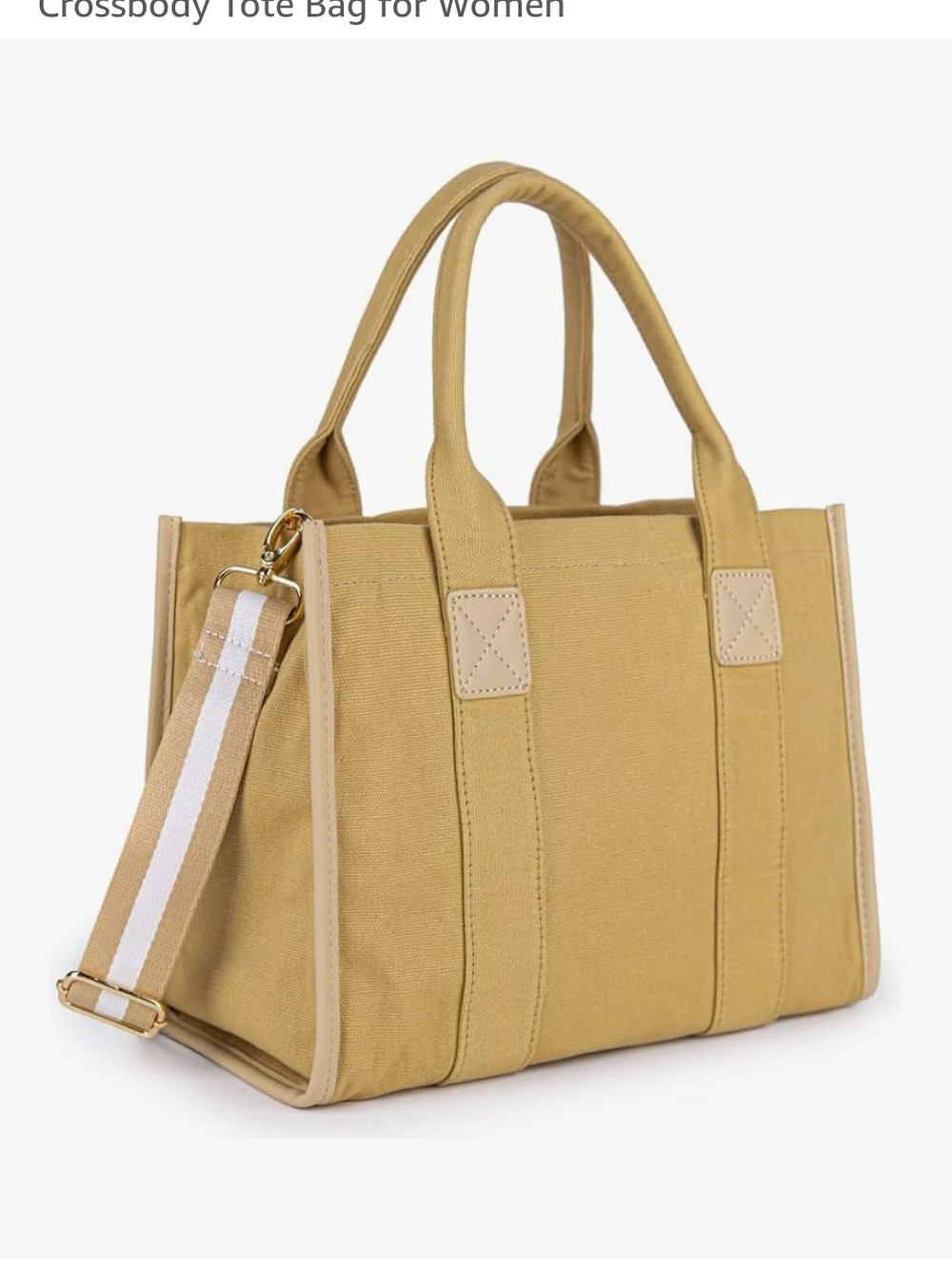 Mustard Yellow Canvas Tote Bag with Removable Strap - Picture 9 of 9